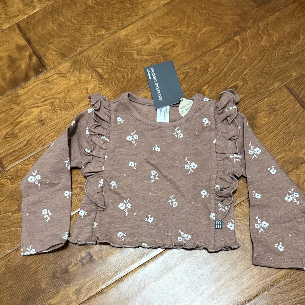 NWT Size 12M Modern Moment Brown Floral Top